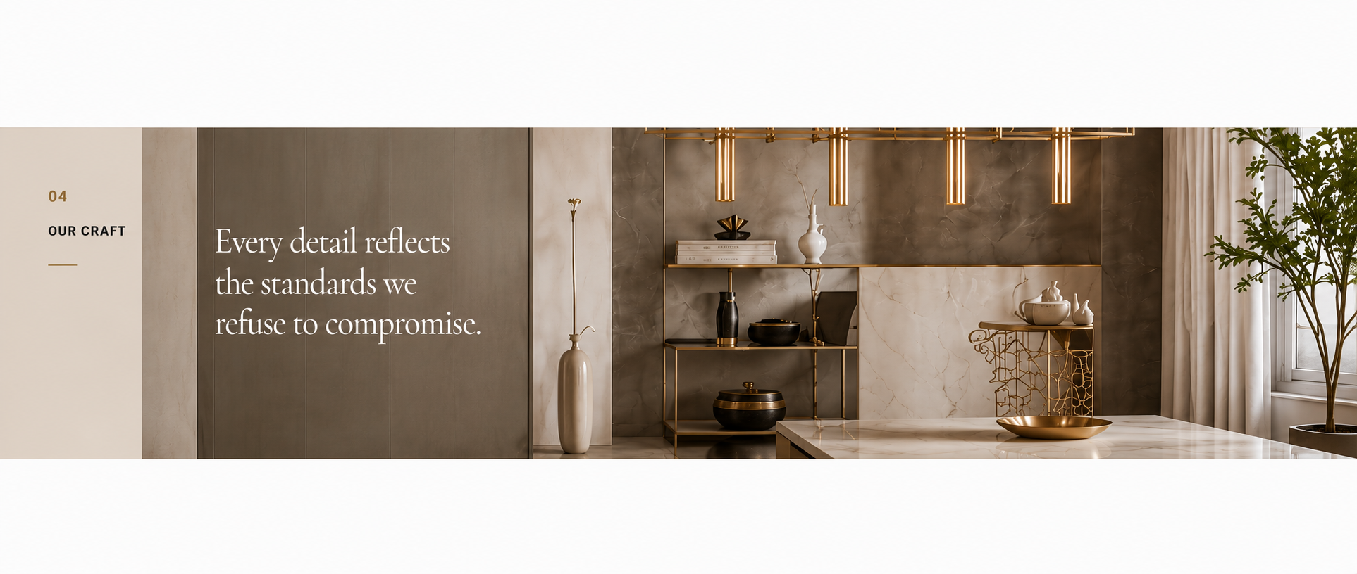 Luxurious interior showcasing a handcrafted metal shelving feature